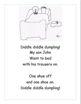 Learning to track print with nursery rhymes diddle diddle dumpling