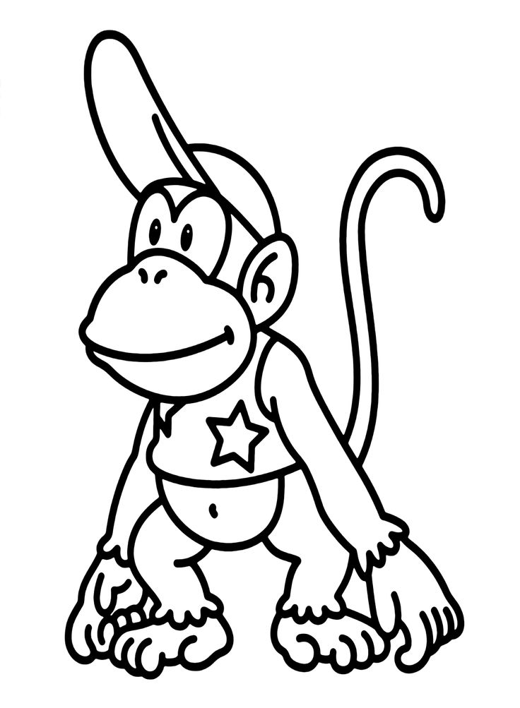 Diddy kong coloring pages