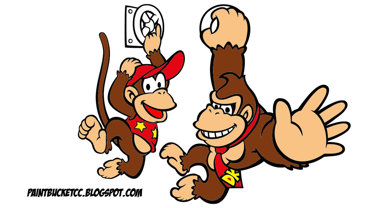 Donkey kong and diddy kong coloring page by bubbawastaken on