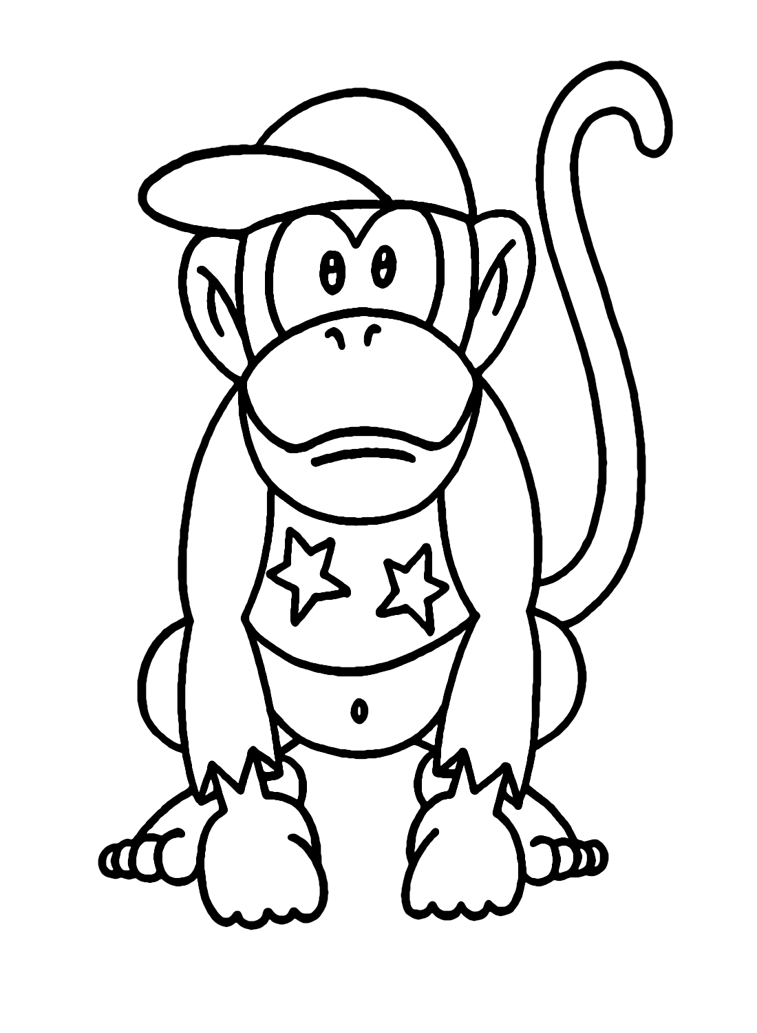 Diddy kong coloring pages printable for free download