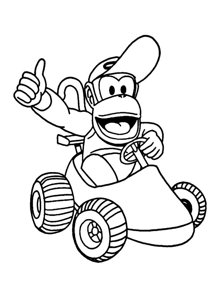 Diddy kong coloring pages