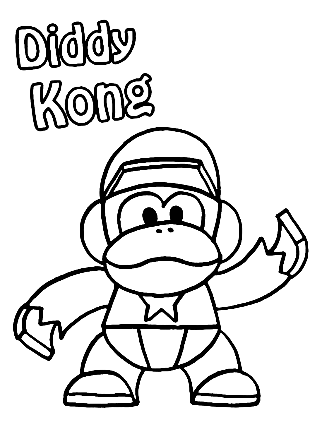 Diddy kong coloring pages printable for free download