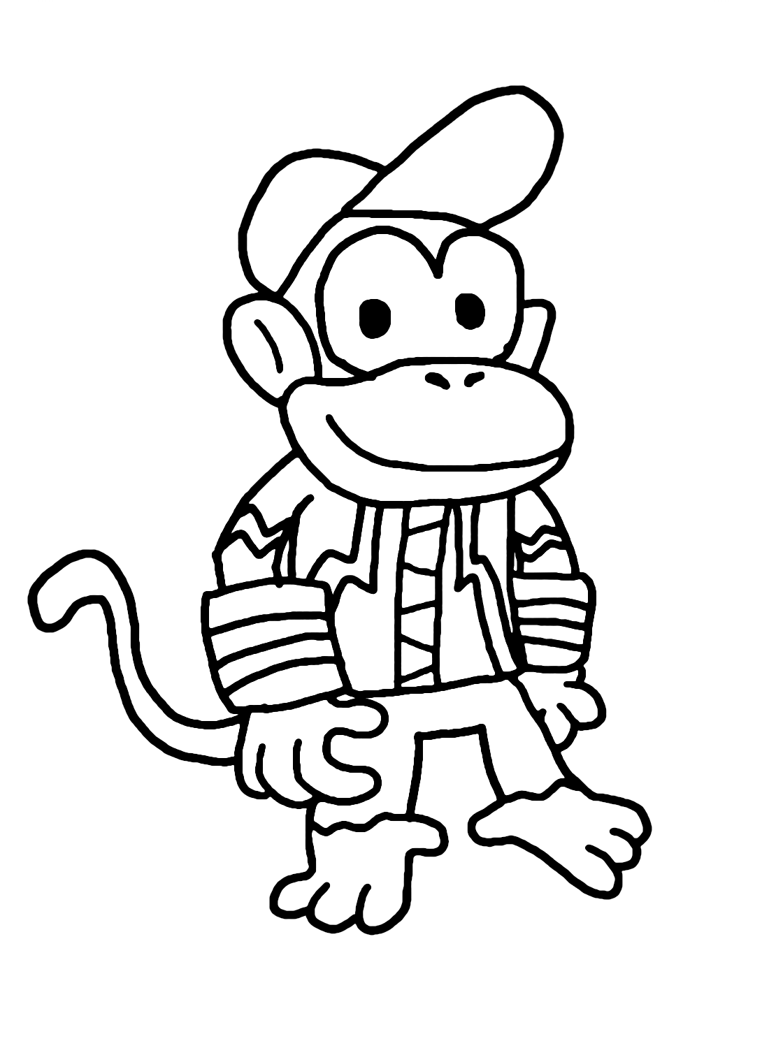 Diddy kong coloring pages