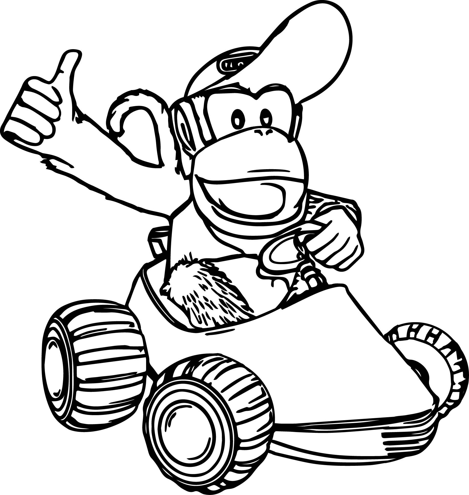 Diddy kong coloring pages