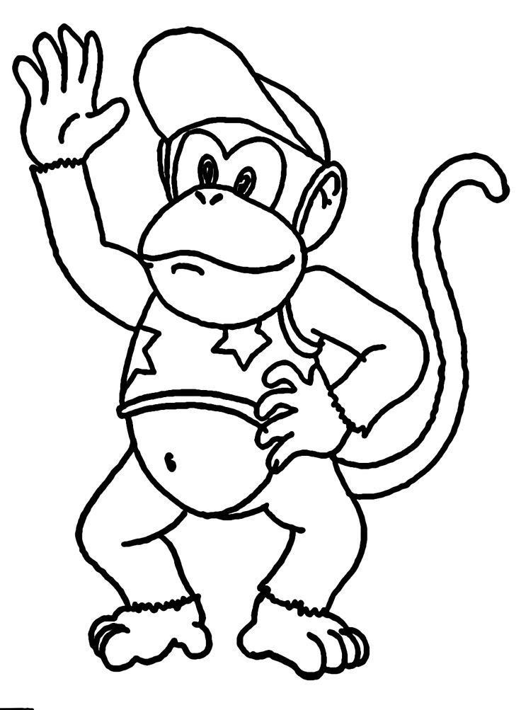 Diddy kong coloring pages