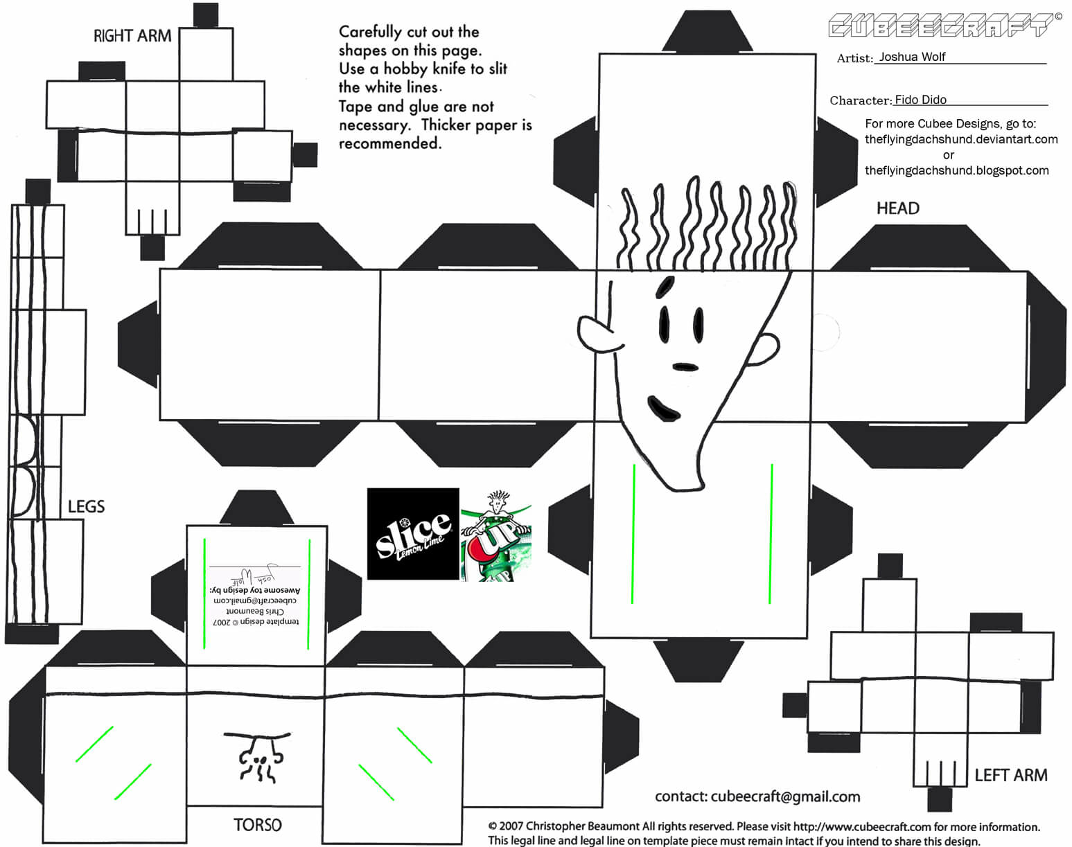 Fido dido paper toy free printable papercraft templates