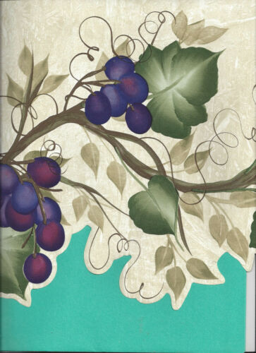 Wallpaper border die cut grapes grapevine vine kitchn purple new arrival