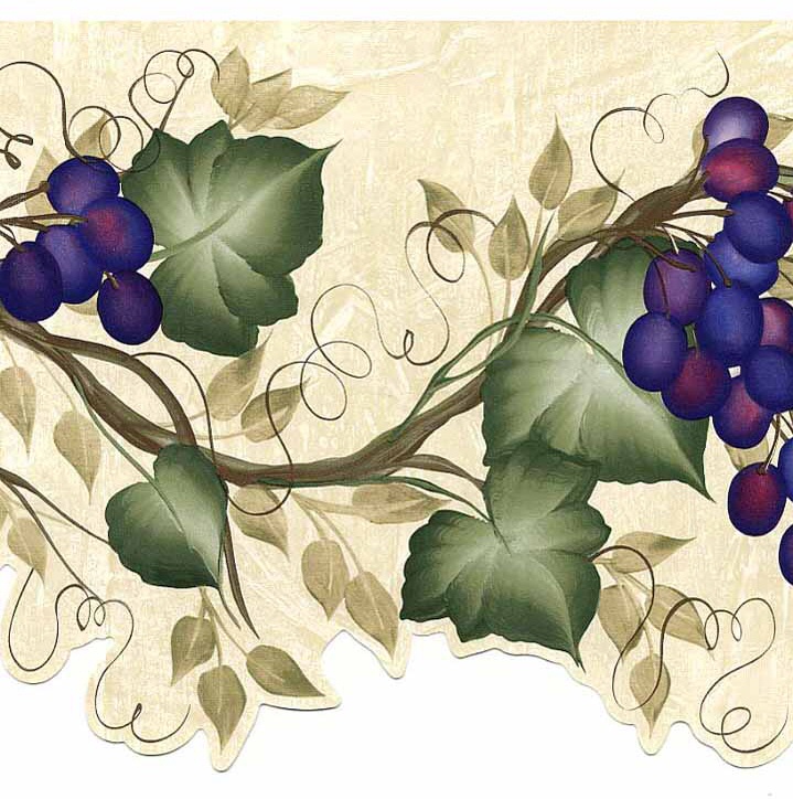 Laser cut grapes grapevine wallpaper border