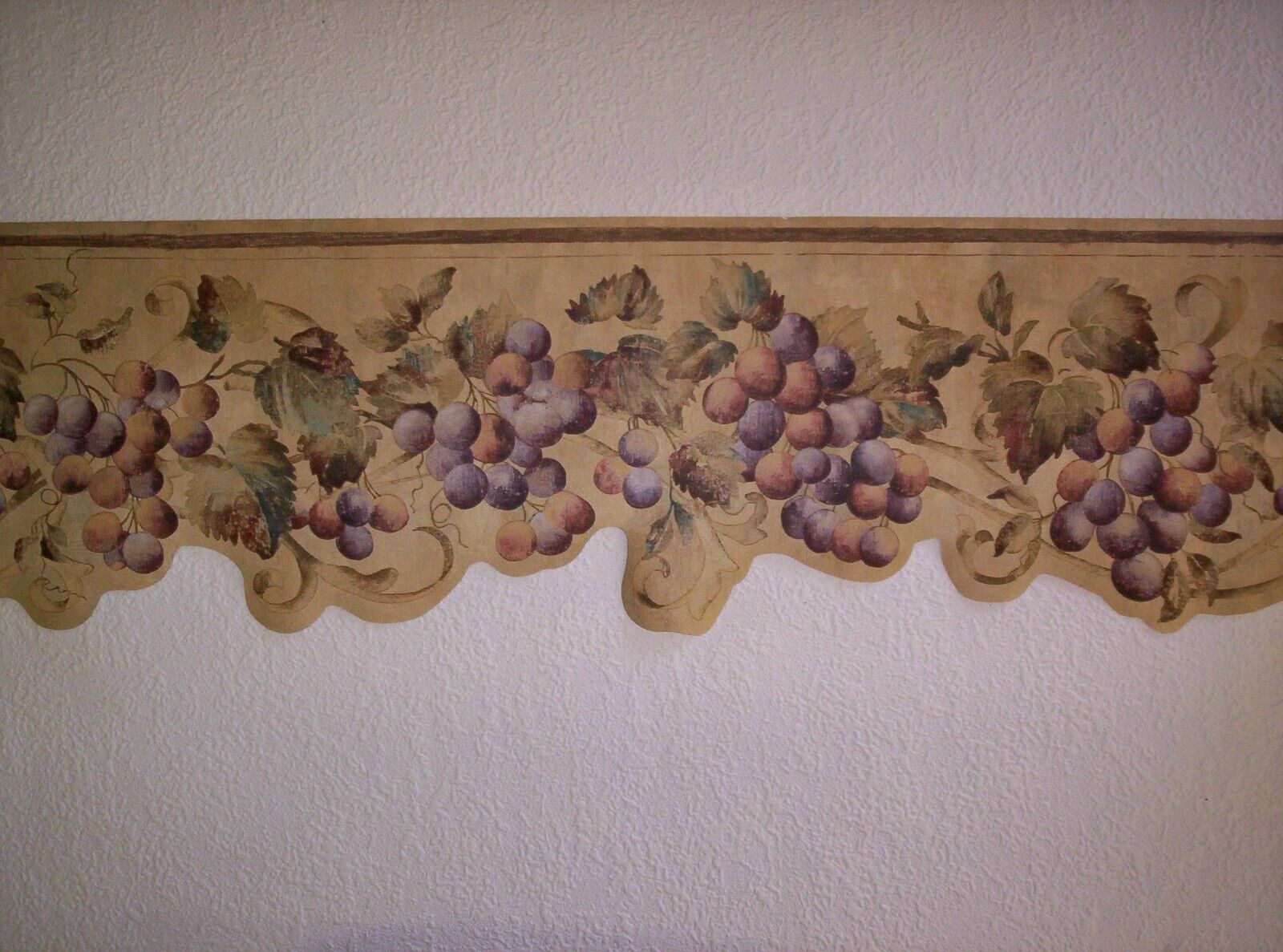 Laser cut grape vine kitchen prepasted wallpaper border bdc