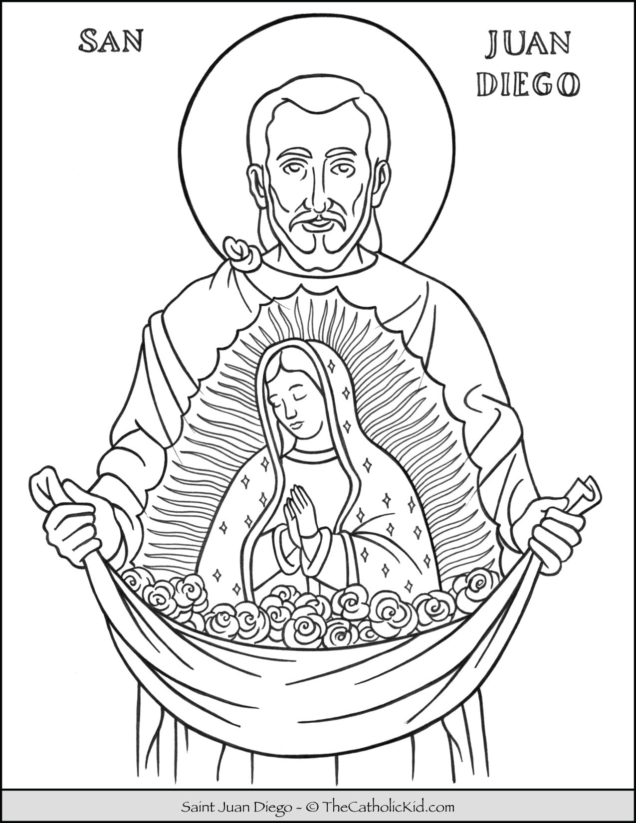 Saint jaun diego coloring page