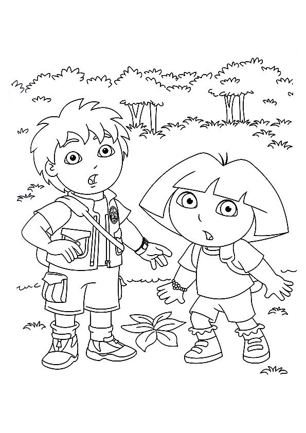 Free printable diego with louie coloring picture assignment sheets pictures for child