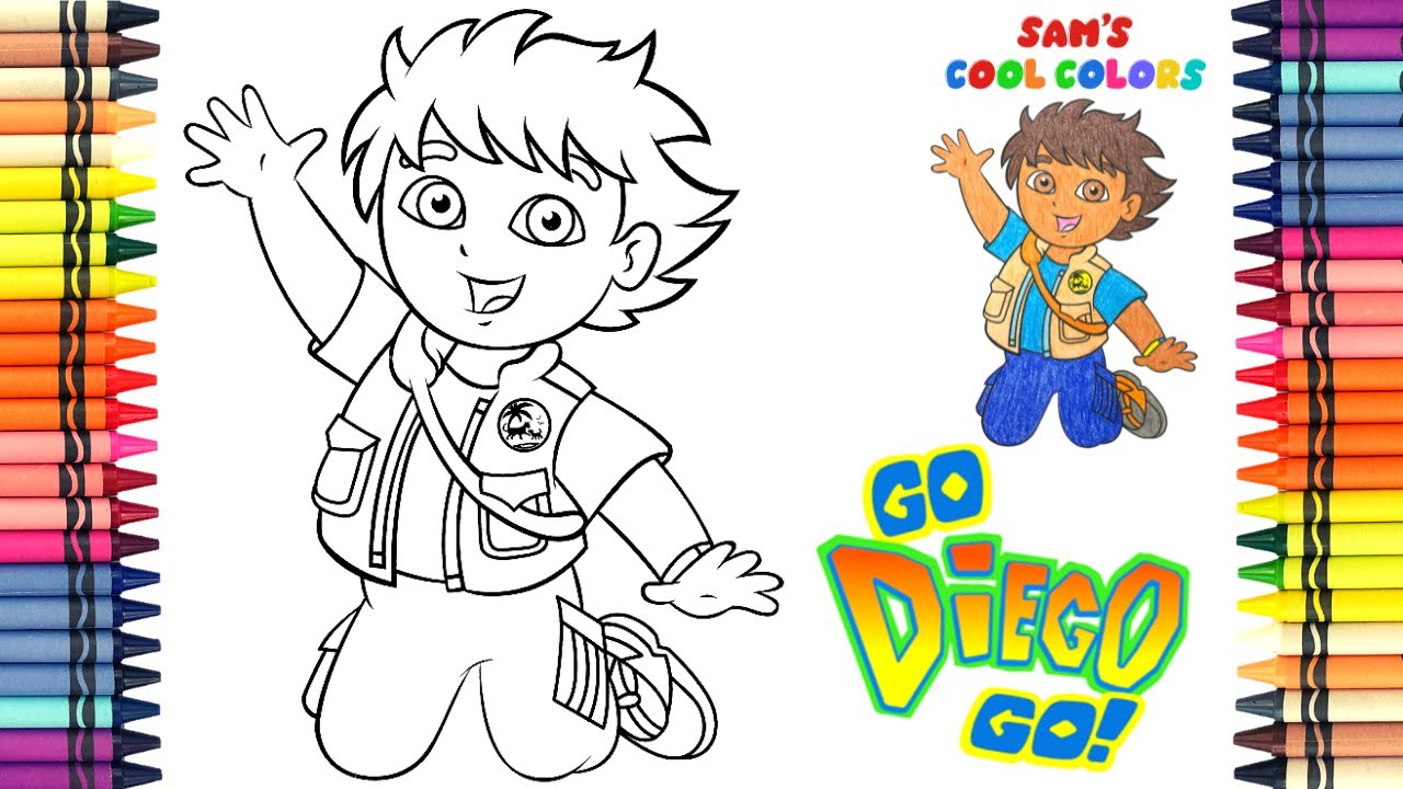 Coloring go diego go diego coloring page crayons