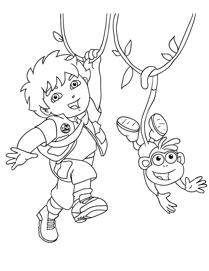 Free printable diego coloring pages for kids coloring pages cartoon coloring pages free coloring pages