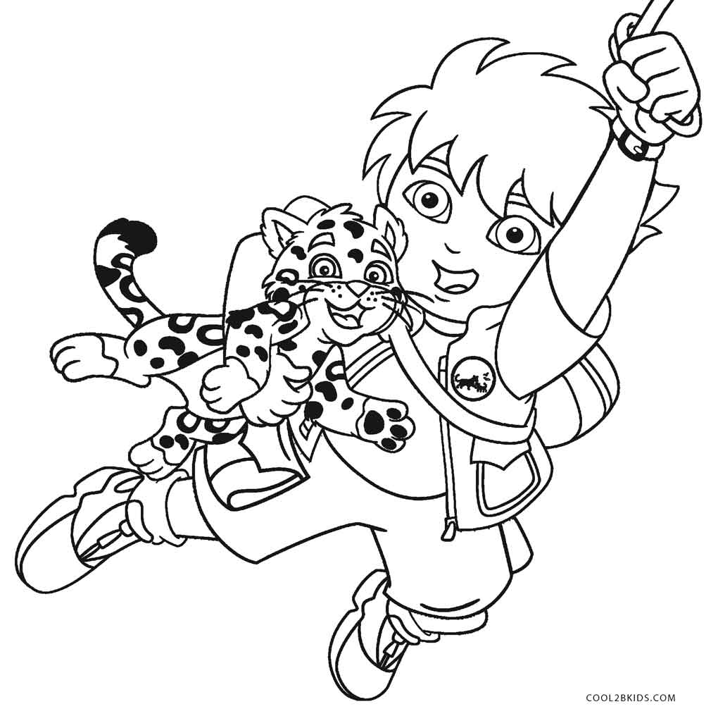 Free printable diego coloring pages for kids