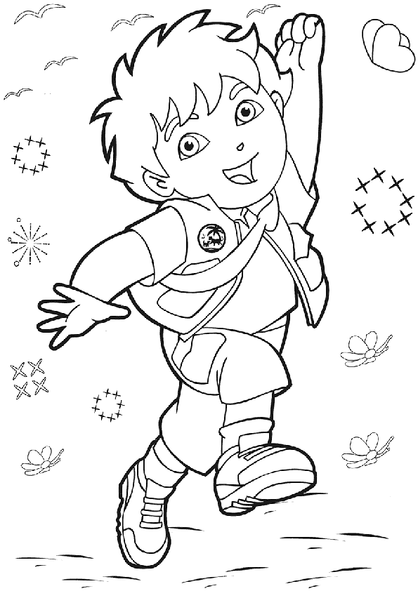 Free printable diego coloring pages for kids