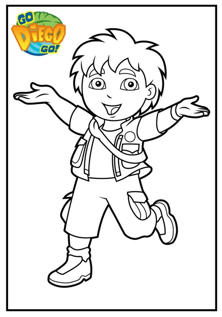 Epic diego explorer coloring page dora coloring kids coloring books coloring pages