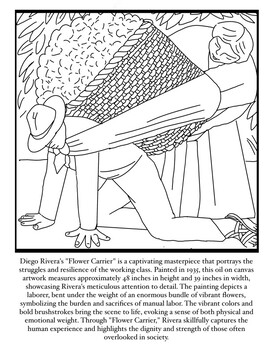 The flower carrier by diego rivera coloring sheet plus description by ulrichy