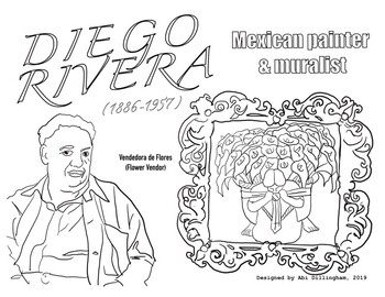 Diego rivera mexican artist coloring page