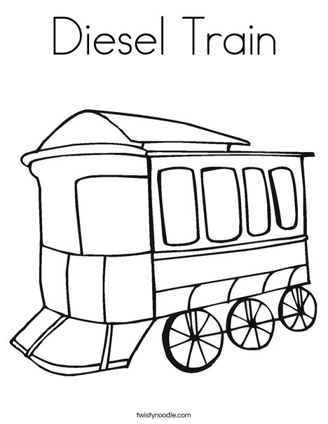 Diesel train coloring page