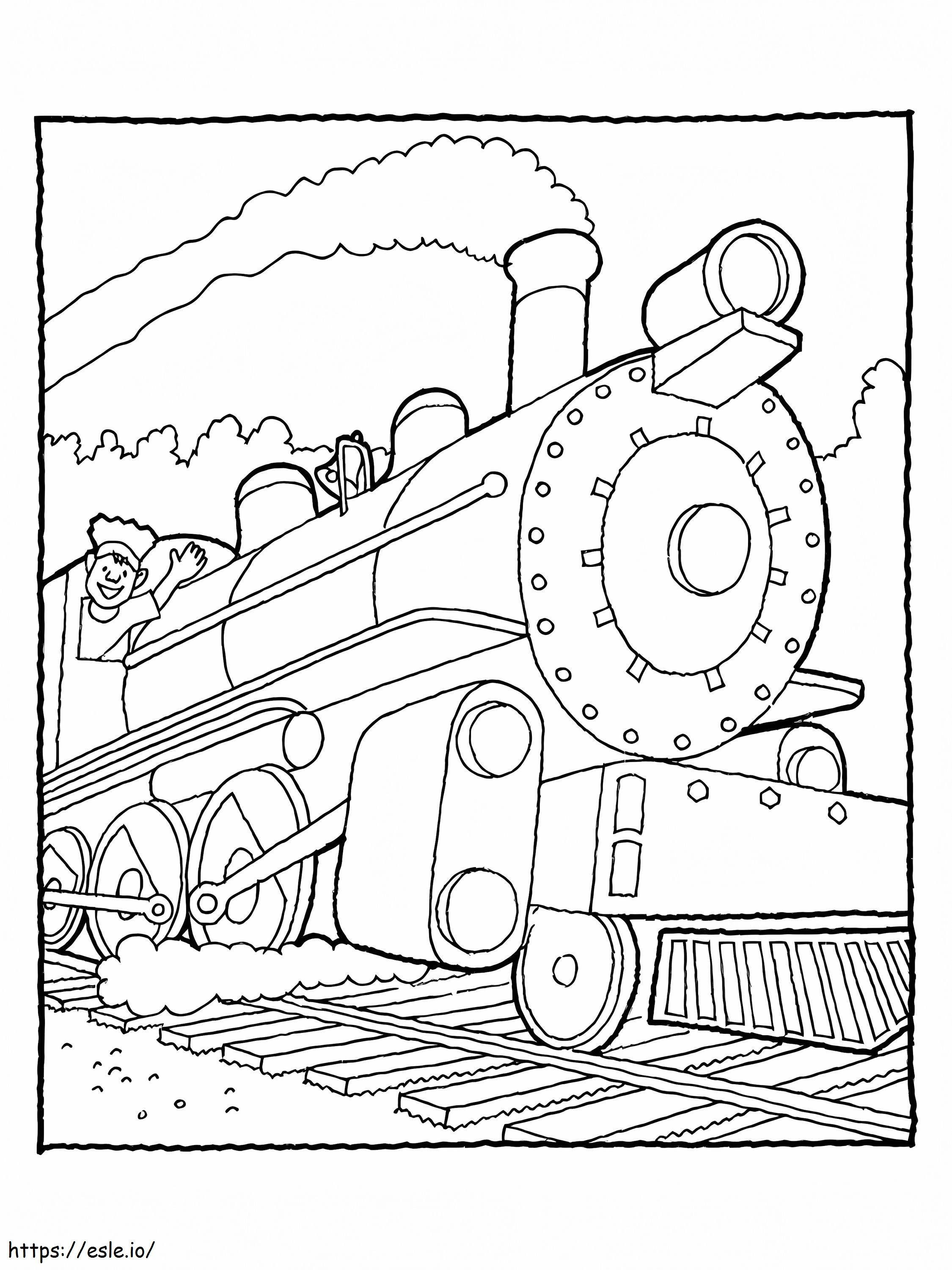 Diesel train coloring page