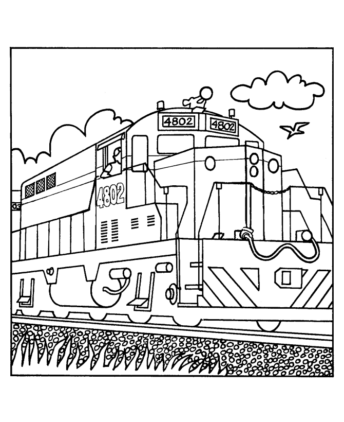 Trains and railroads coloring pages