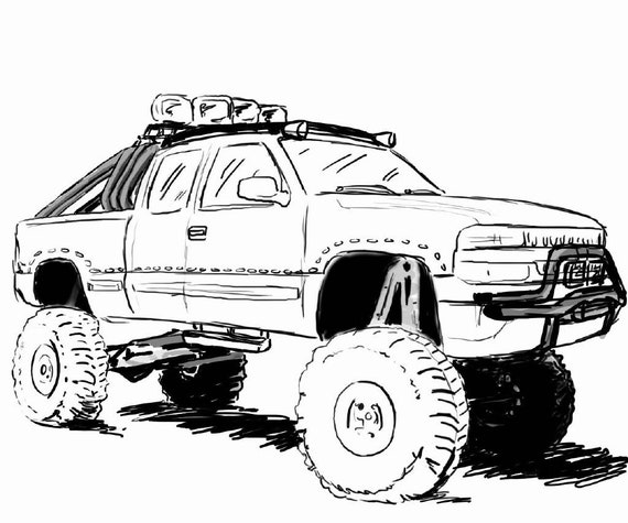 Pick up truck coloring pages printable kids adults