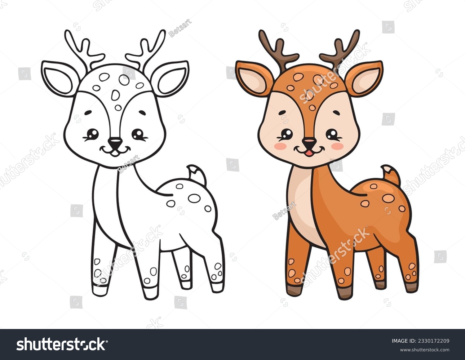 Outline pictures deer mãs de vectores de stock y arte vectorial con licencia libres de regalãas