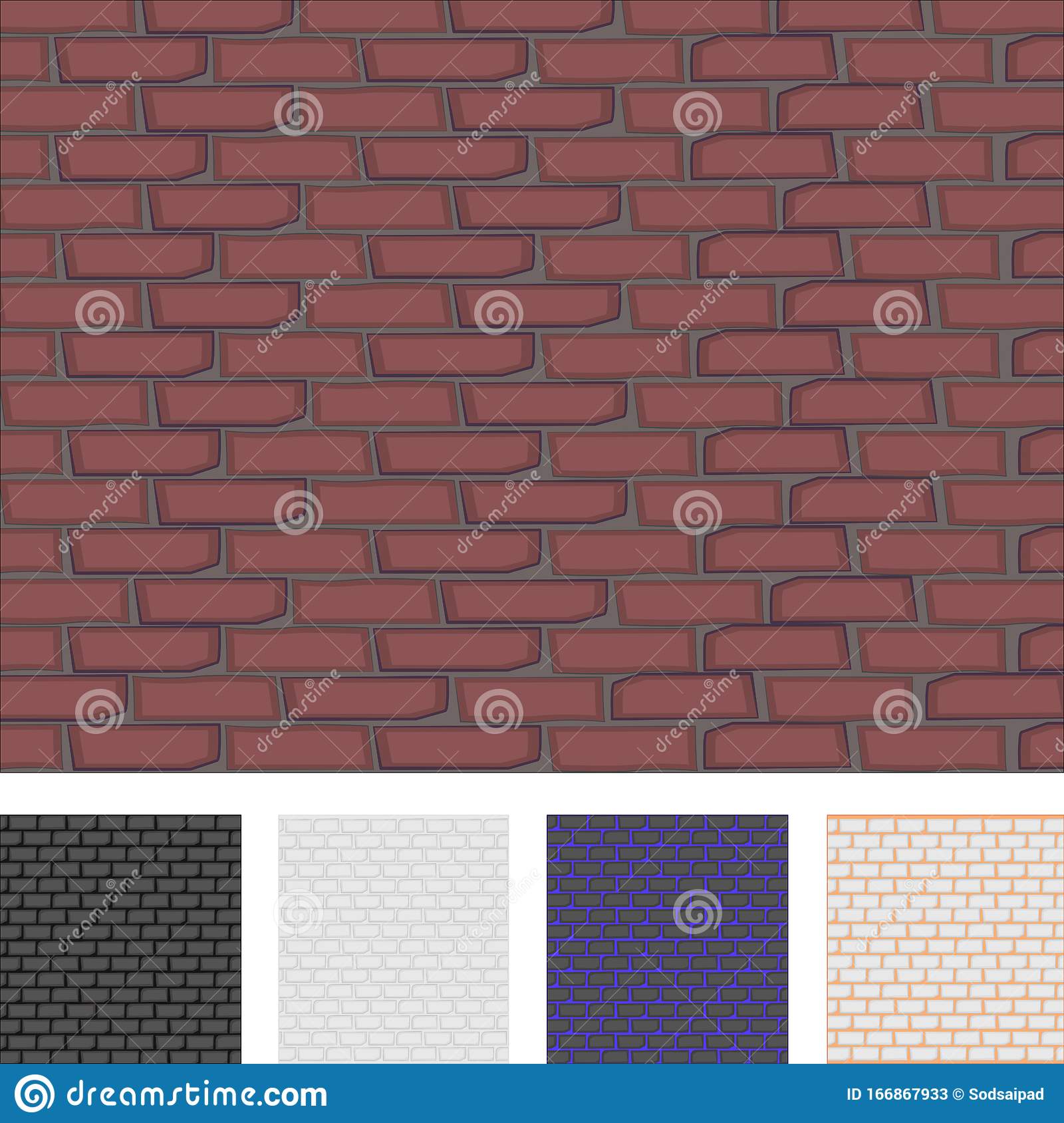 Set of brick wallpaper background difference color graphic designs vector illustration modern style stock vector