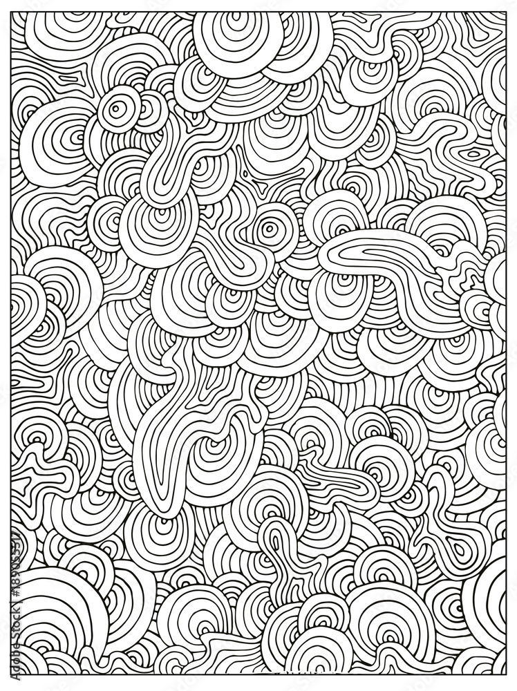 Hand drawn doodle difficult circle abstract adult coloring book page can be used as adult coloring book coloring page card illustration vector vector