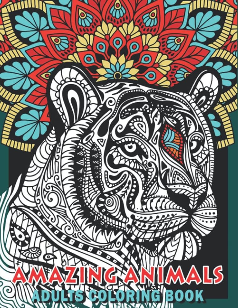 Amazing mandala animals coloring book anti stress hard detailed wild animal coloring pages for men and women cute zoo animal coloring pages for adults relaxation and stress relief edwin lopez