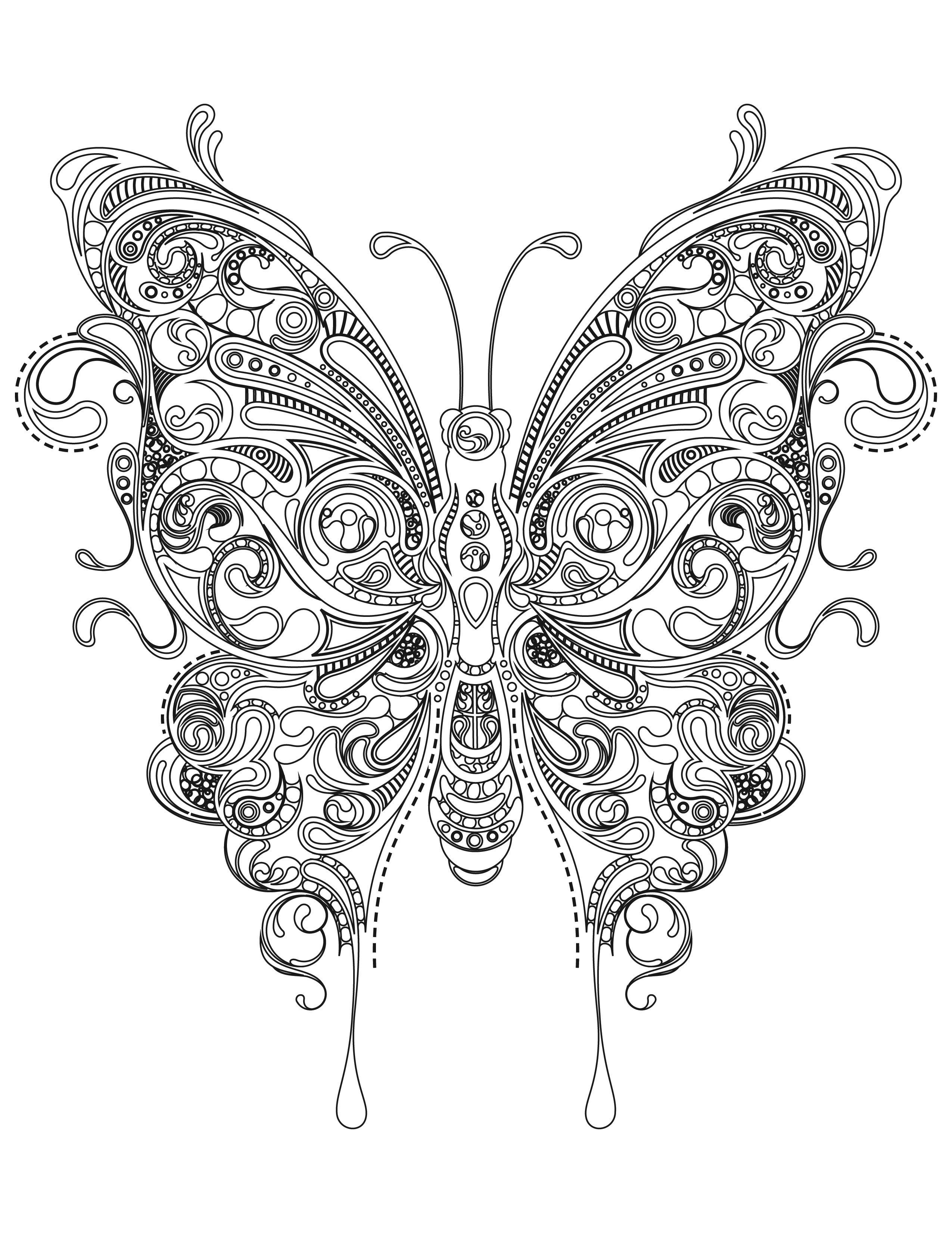 Butterfly coloring pages for adults