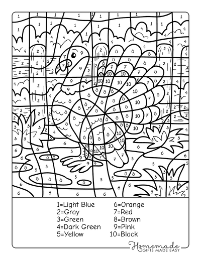 Free color by number printables for kids