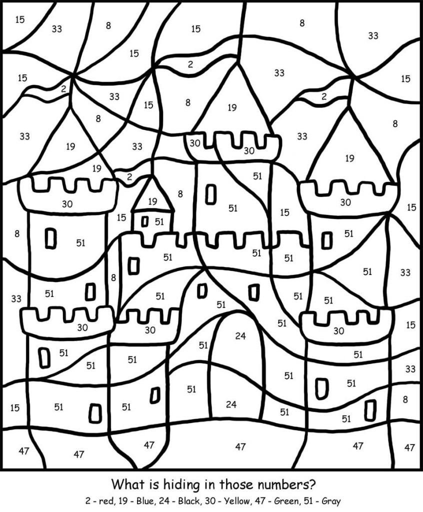 Free printable color by number coloring pages