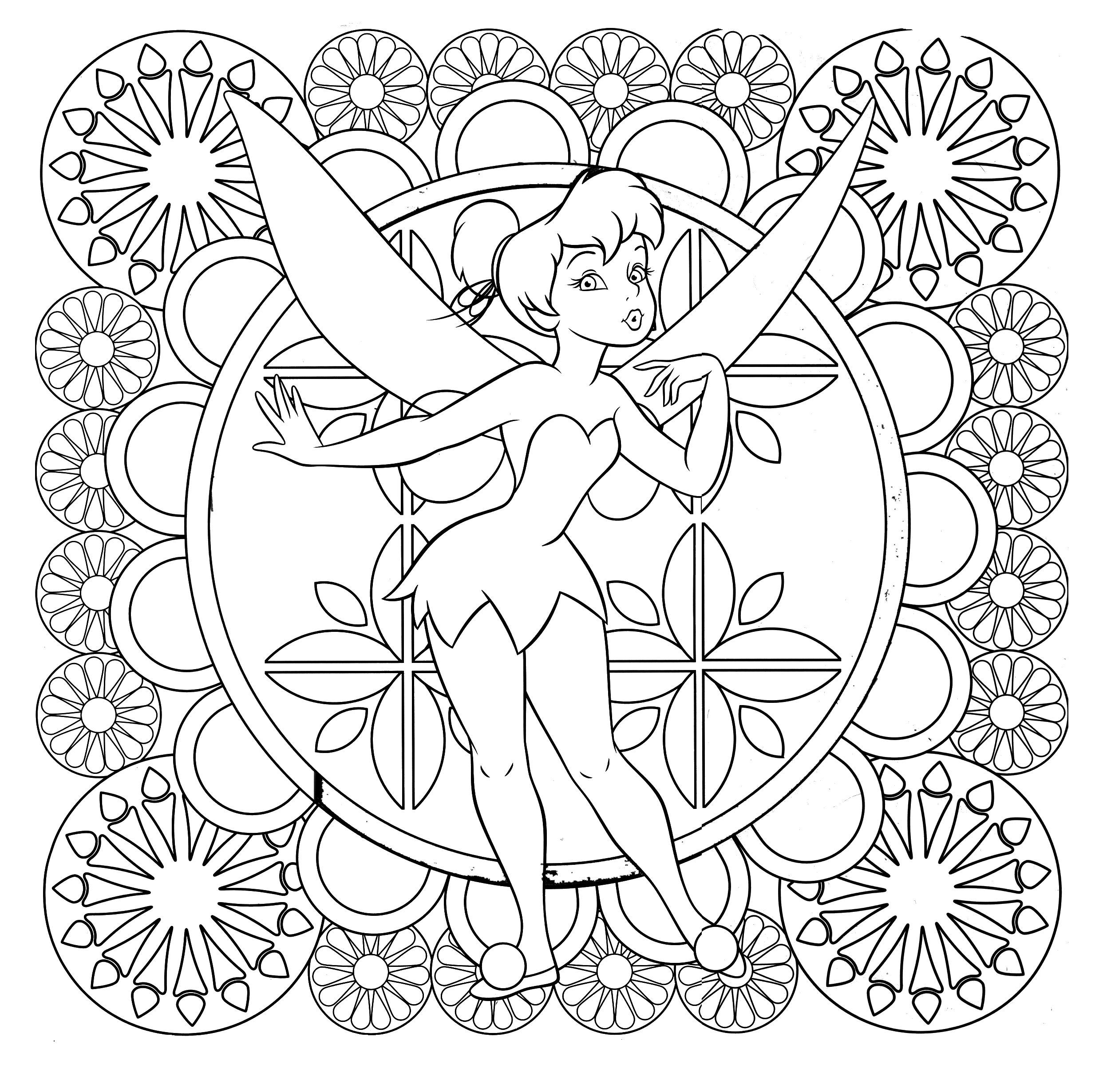 Tinkerbell difficult coloring page tinkerbell coloring pages disney coloring pages cinderella coloring pages