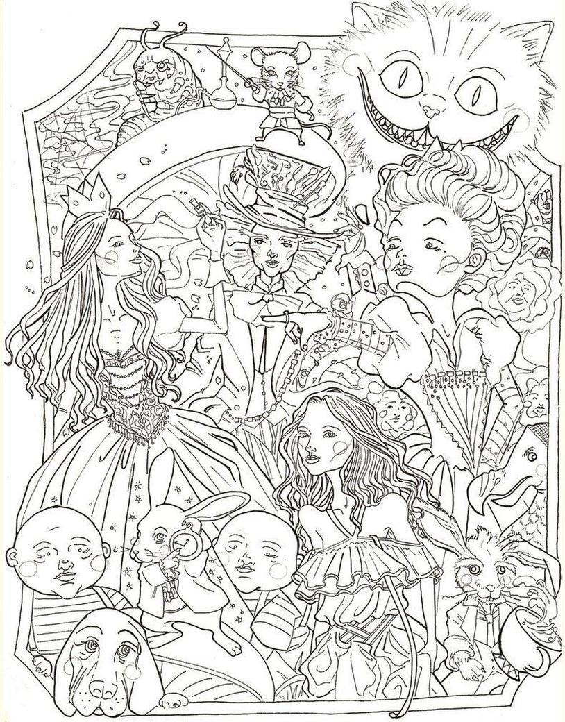 Get this adult coloring pages disney disney alice in wonderland plex drawing