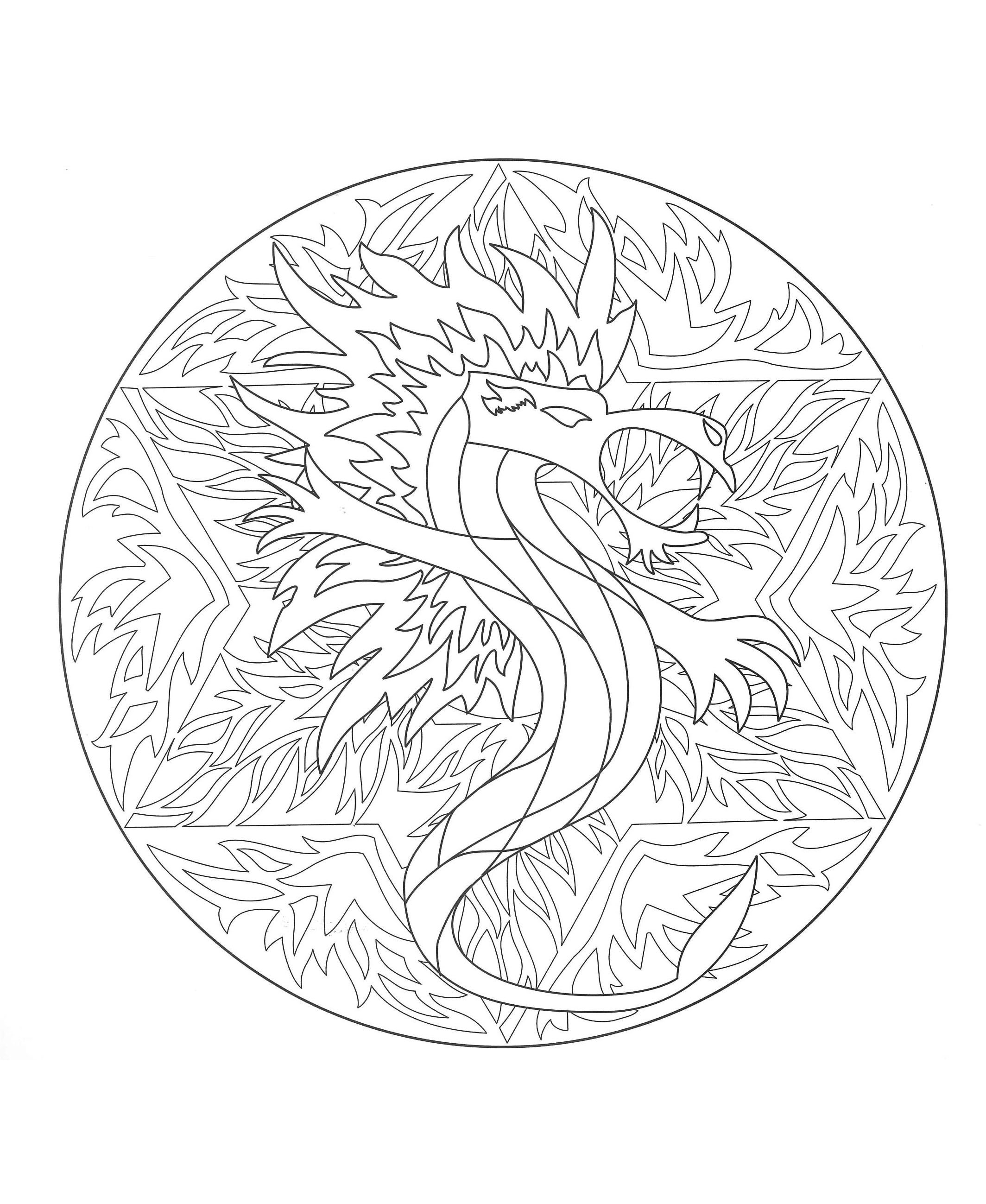 Free mandala dragon