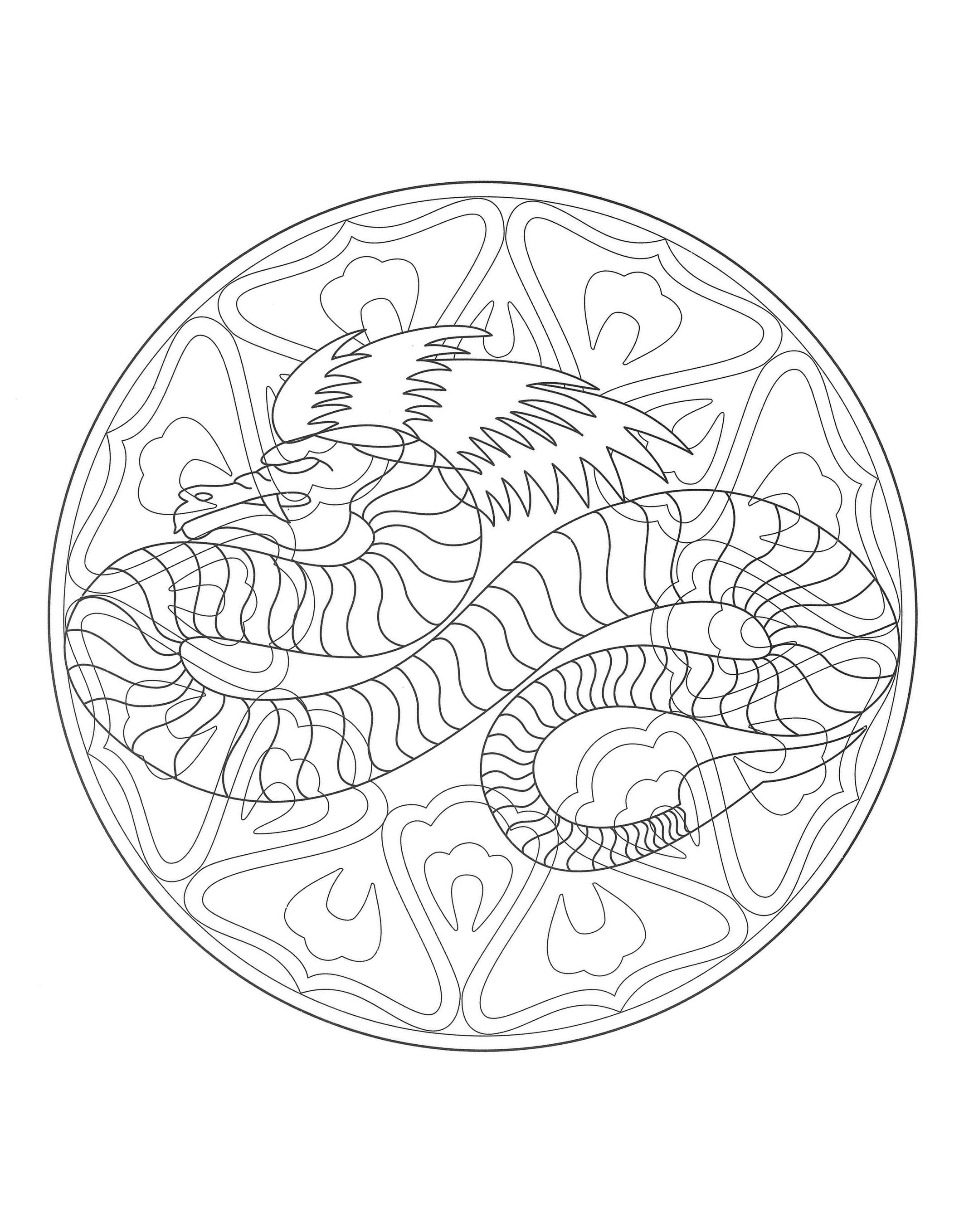 Free mandala dragon