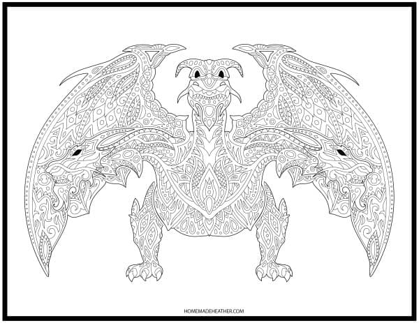 Free printable dragon coloring pages homemade heather