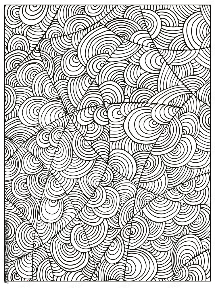 Hand drawn difficult circle abstract adult coloring book page can be used as adult coloring book coloring page card illustration vector vector