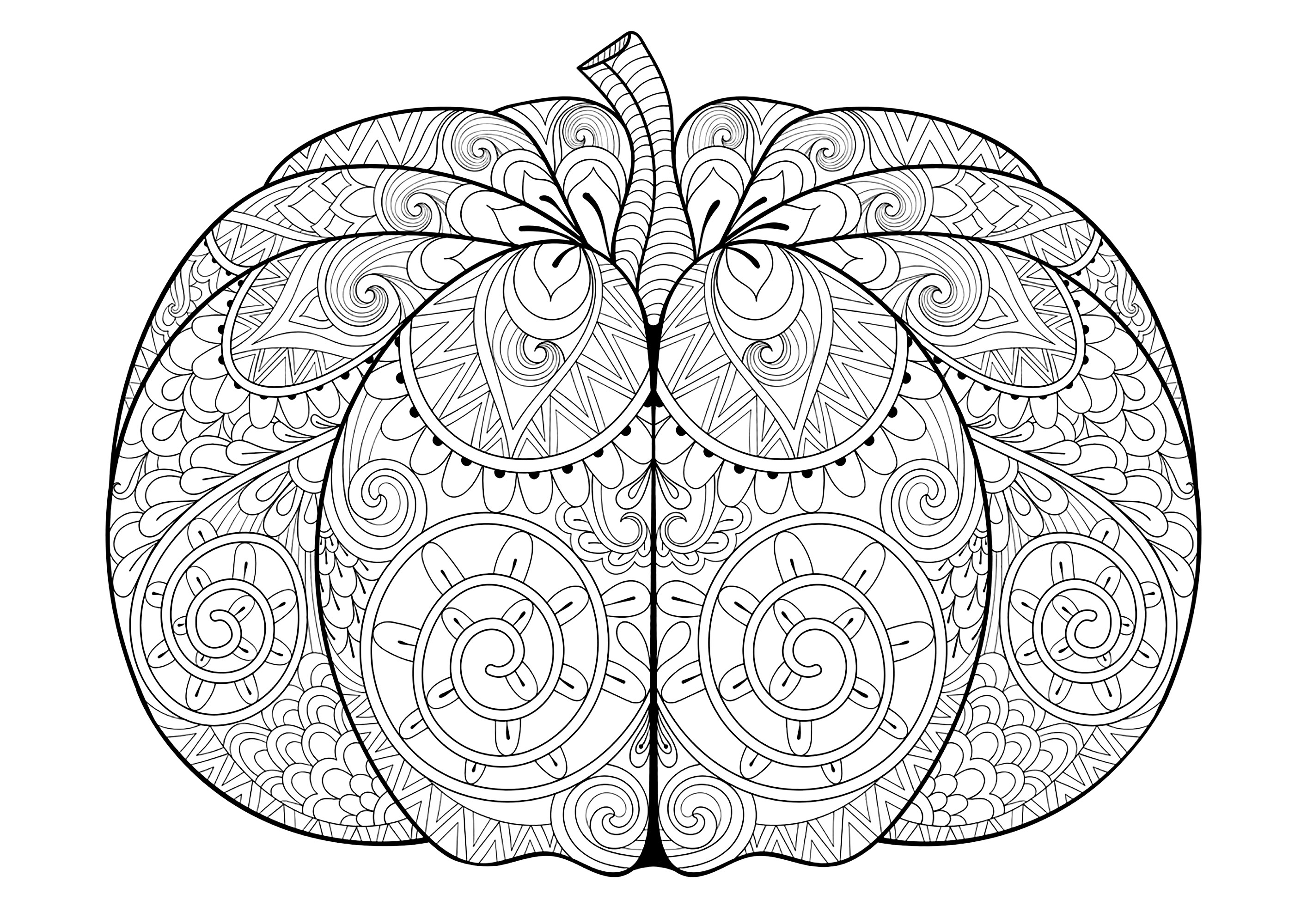 Complex coloring of a large pumpkin