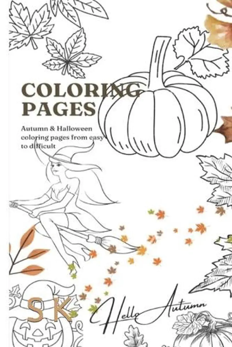 Coloring pages for autumn halloween season from easy to difficult pages by s