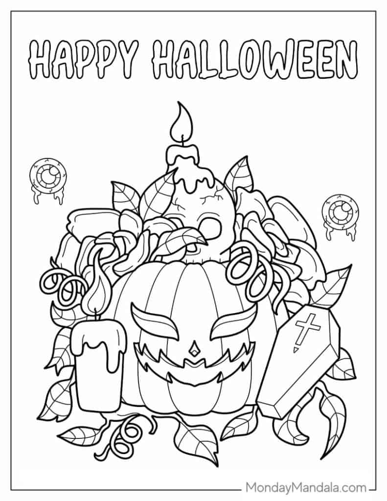 Halloween coloring pages free pdf printables