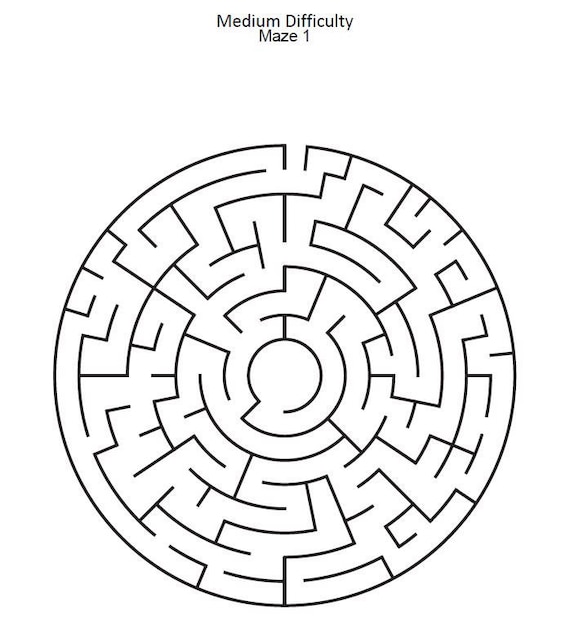 Maze puzzles book of med to hard puzzles w answers