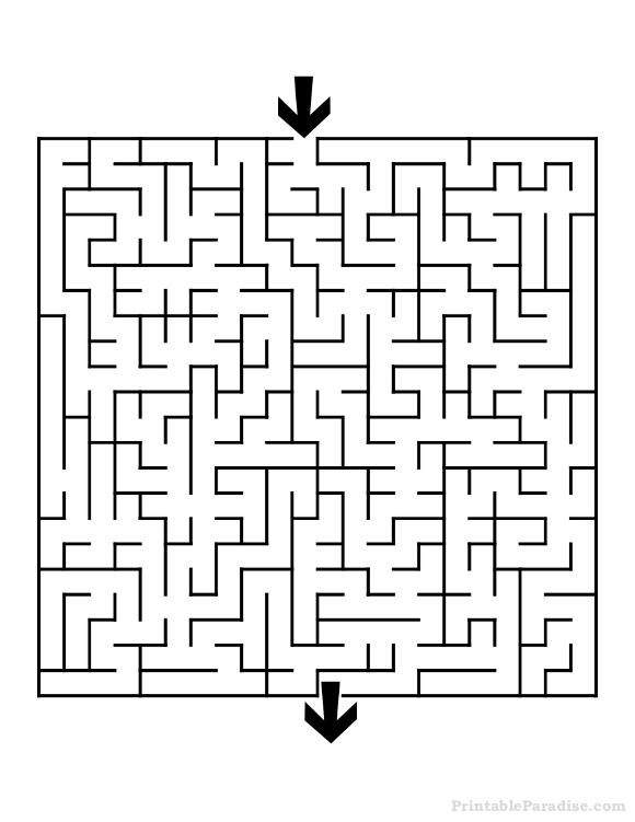 Printable square maze