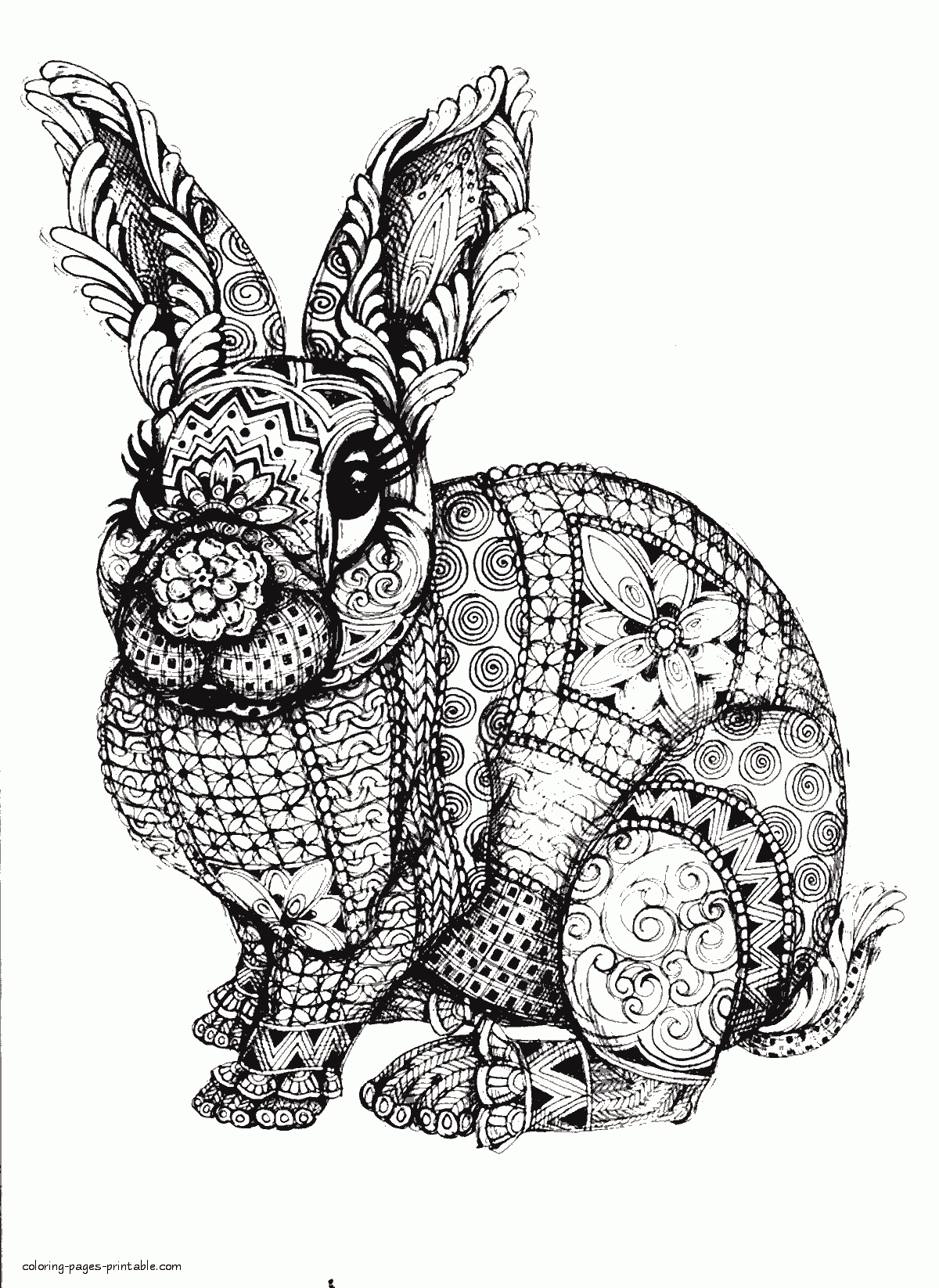 Difficult animal coloring pages a rabbit animal coloring pages mandala coloring pages mandala coloring