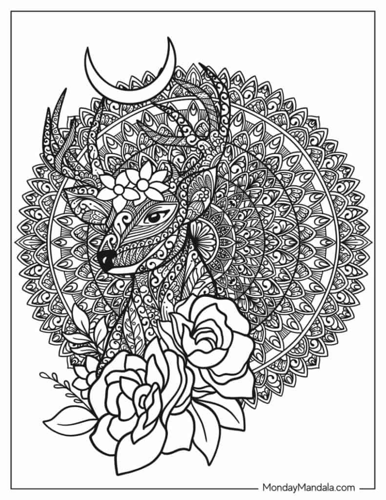 Animal mandala coloring pages free pdf printables