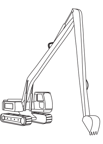 Long reach excavator coloring page free printable coloring pages