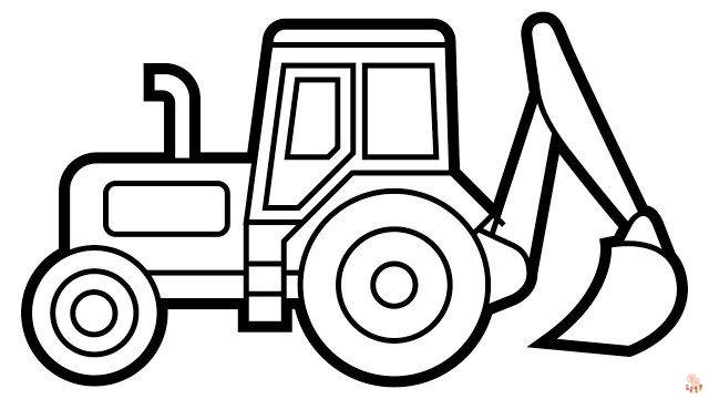 Exciting digger coloring pages for kids