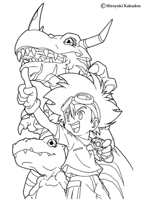 Greymon and tai coloring pages