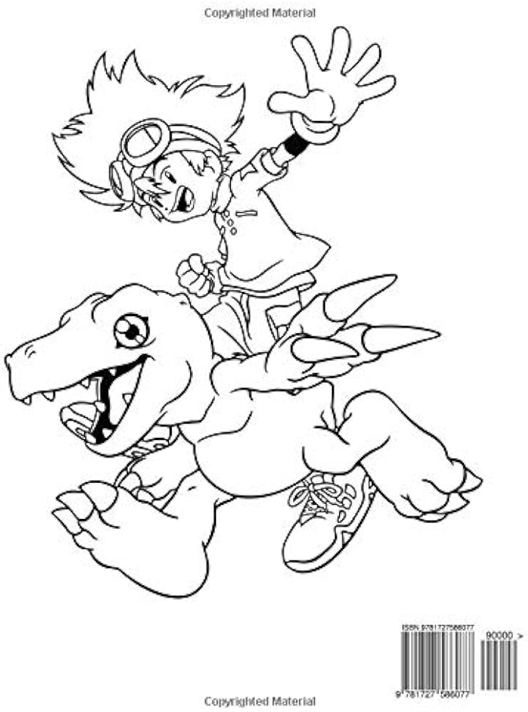 Digimon coloring book coloring book for kids and adults activity book with fun easy and relaxing coloring pages perfect for children ages